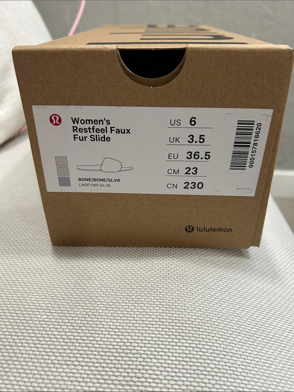 Lululemon womens restfeel faux fur slide